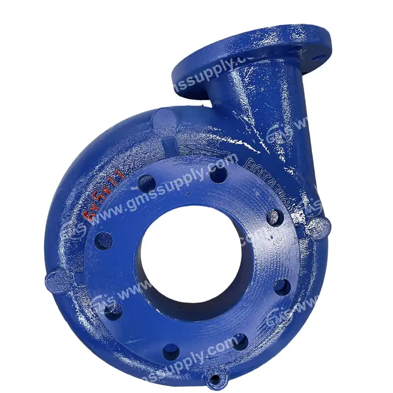 What materials are a 250 series 6×5×11 centrifugal pump housing made of?